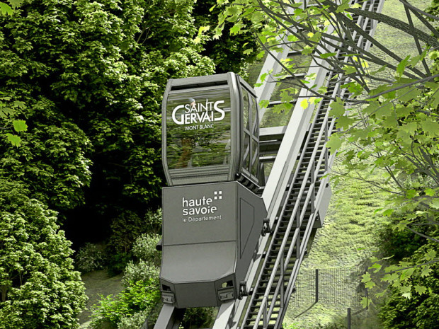 Ascenseur incliné à motricité hydraulique (eaux usées) : une nouvelle mobilité pour Saint-Gervais